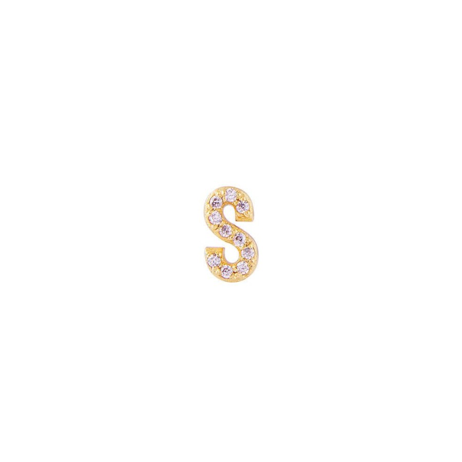 Jewelry FAIRLEY Letter Studs | Letter Pave Stud-S