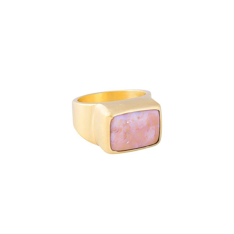 Jewelry FAIRLEY Gemstone | Imperial Jasper Cocktail Ring (Cream)