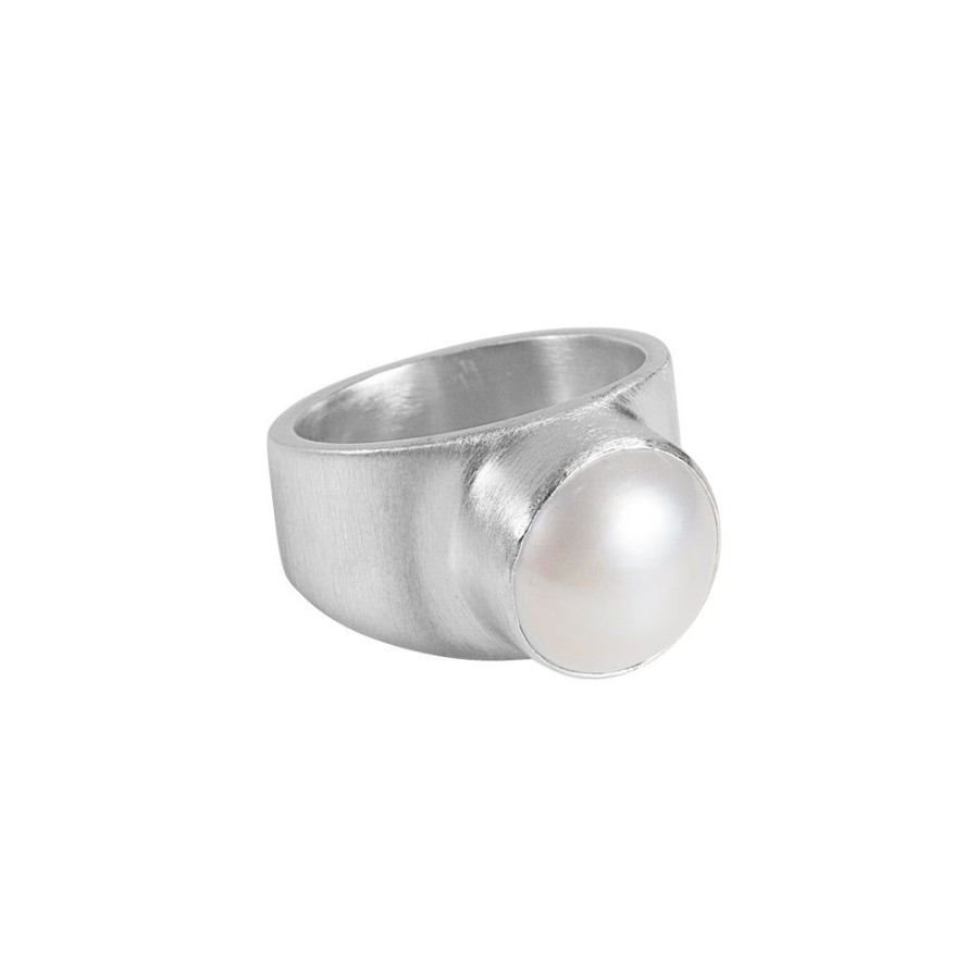 Jewelry FAIRLEY Pearl | Pearl Dome Ring-Silver