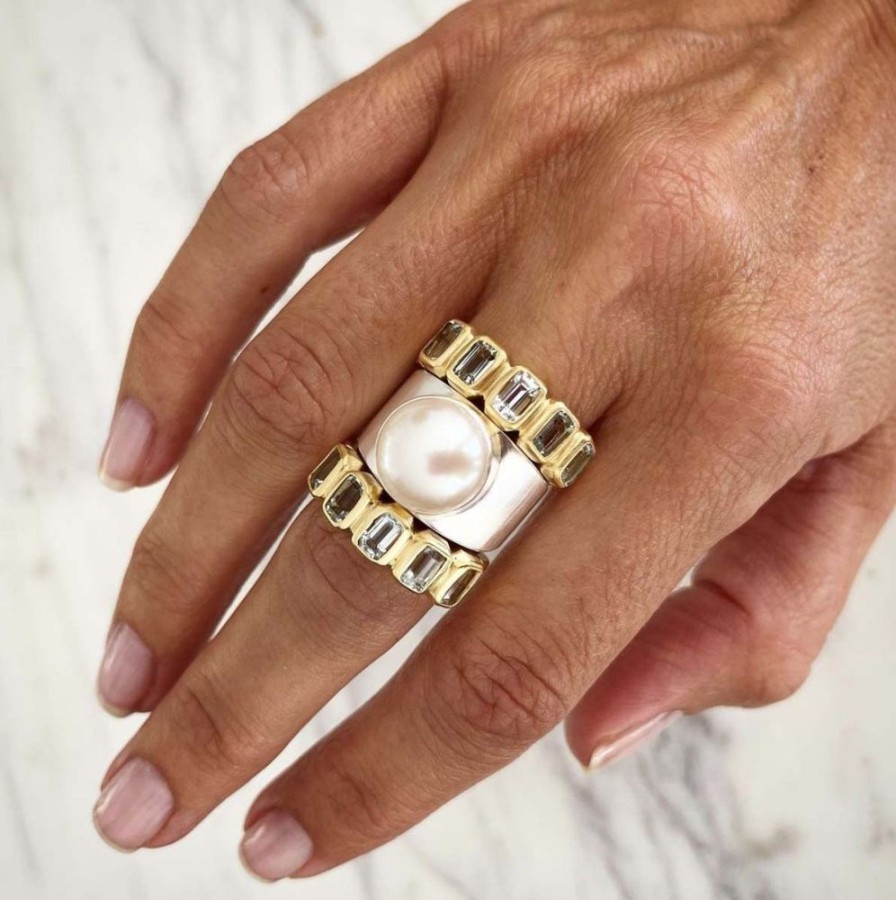 Jewelry FAIRLEY Pearl | Pearl Dome Ring-Silver