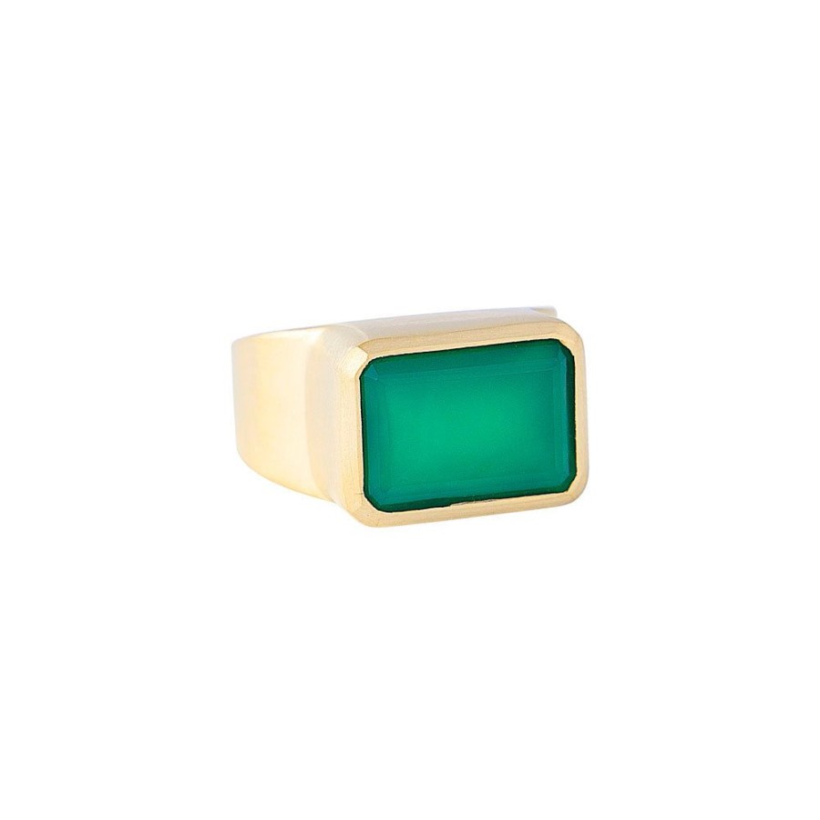 Jewelry FAIRLEY Gemstone | Green Agate Cocktail Ring