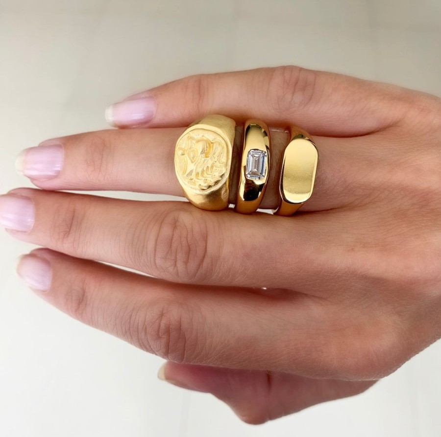 Jewelry FAIRLEY Silver & Gold | Classic Signet Ring