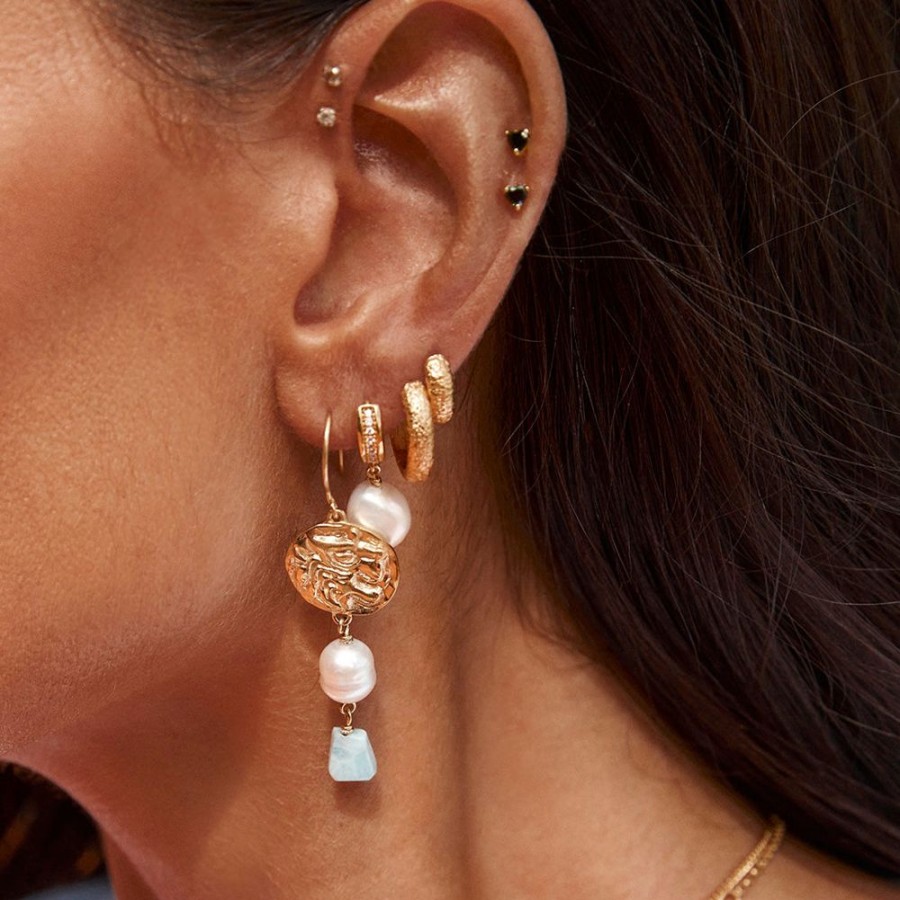 Jewelry FAIRLEY Crystal | Pave Crystal Pearl Hoops