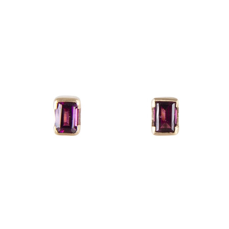 Jewelry FAIRLEY Gemstone | January Birthstone Studs-Rhodolite