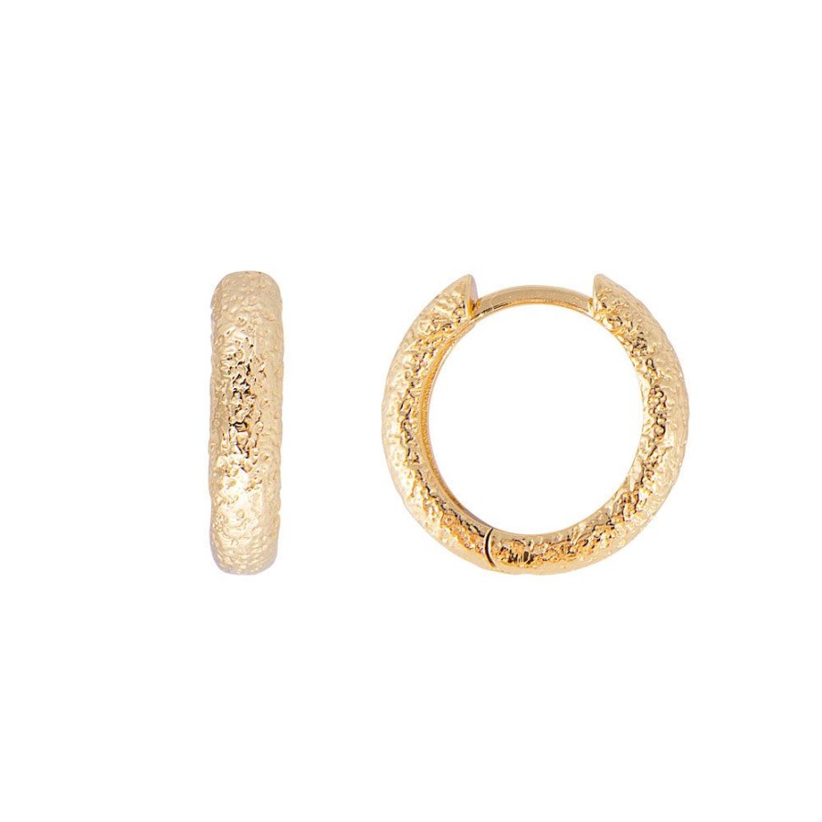 Jewelry FAIRLEY Huggies | Antique Gold Midi Hoops