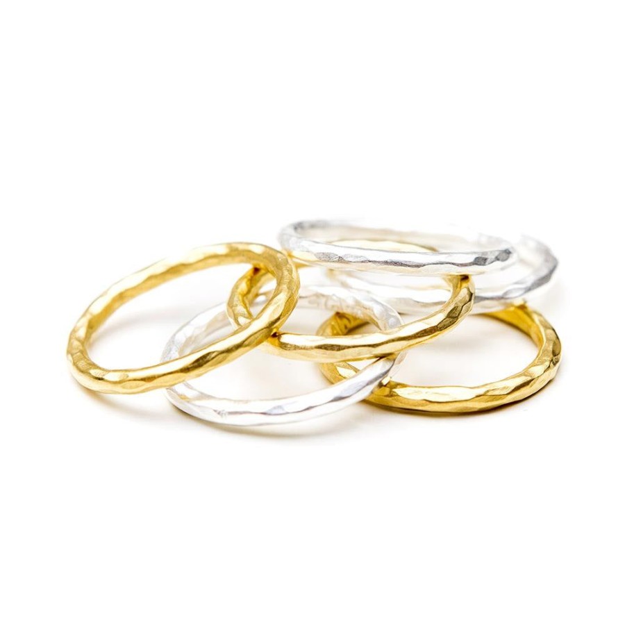 Jewelry FAIRLEY Silver & Gold | Hammered Band-Silver