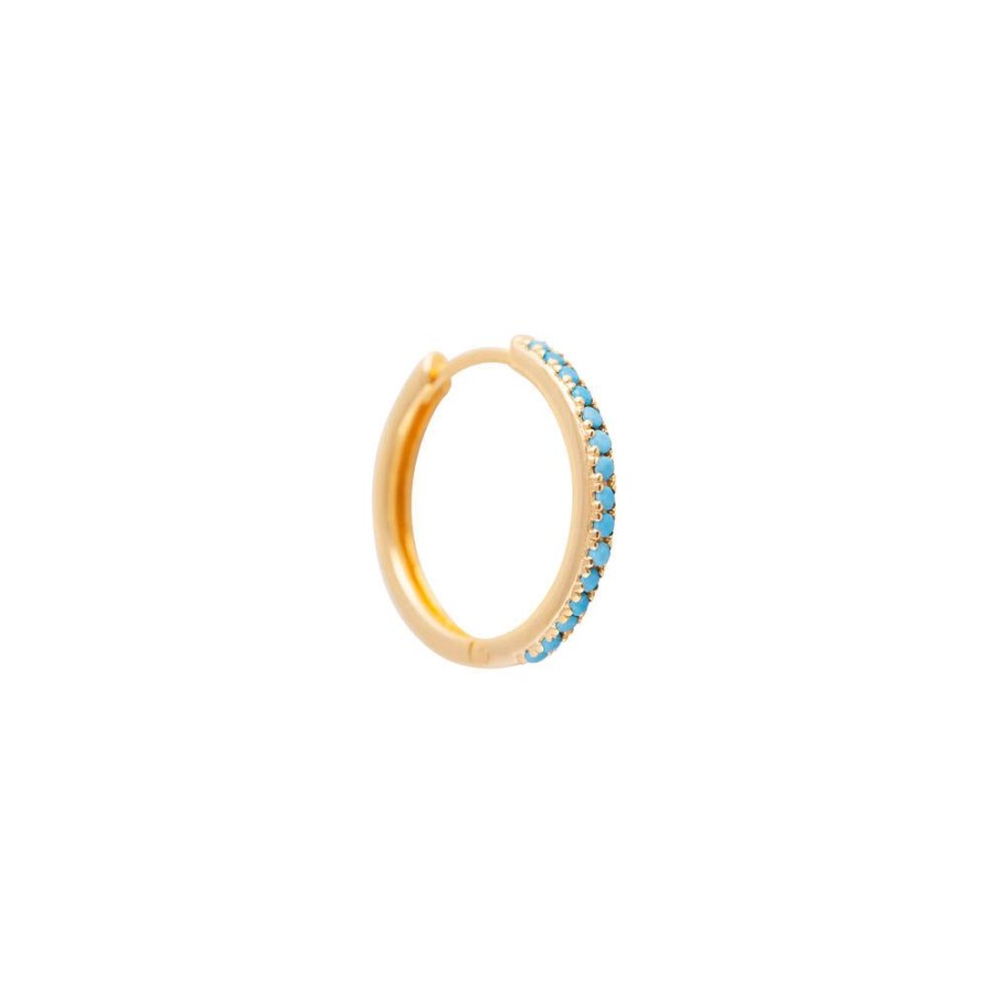 Jewelry FAIRLEY Huggies | Turquoise Pave Maxi Hoops