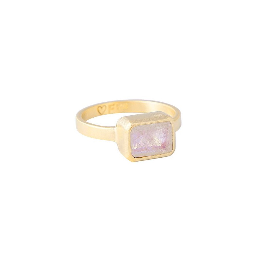 Jewelry FAIRLEY Gemstone | Rainbow Moonstone Deco Ring