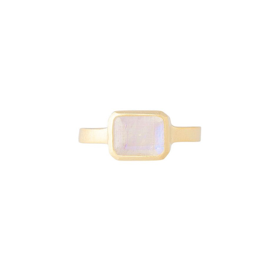 Jewelry FAIRLEY Gemstone | Rainbow Moonstone Deco Ring