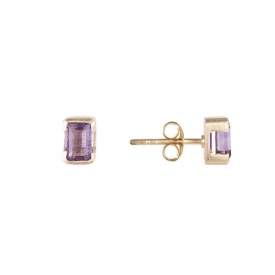 Jewelry FAIRLEY Birthstone Studs | February Birthstone Studs-Amethyst