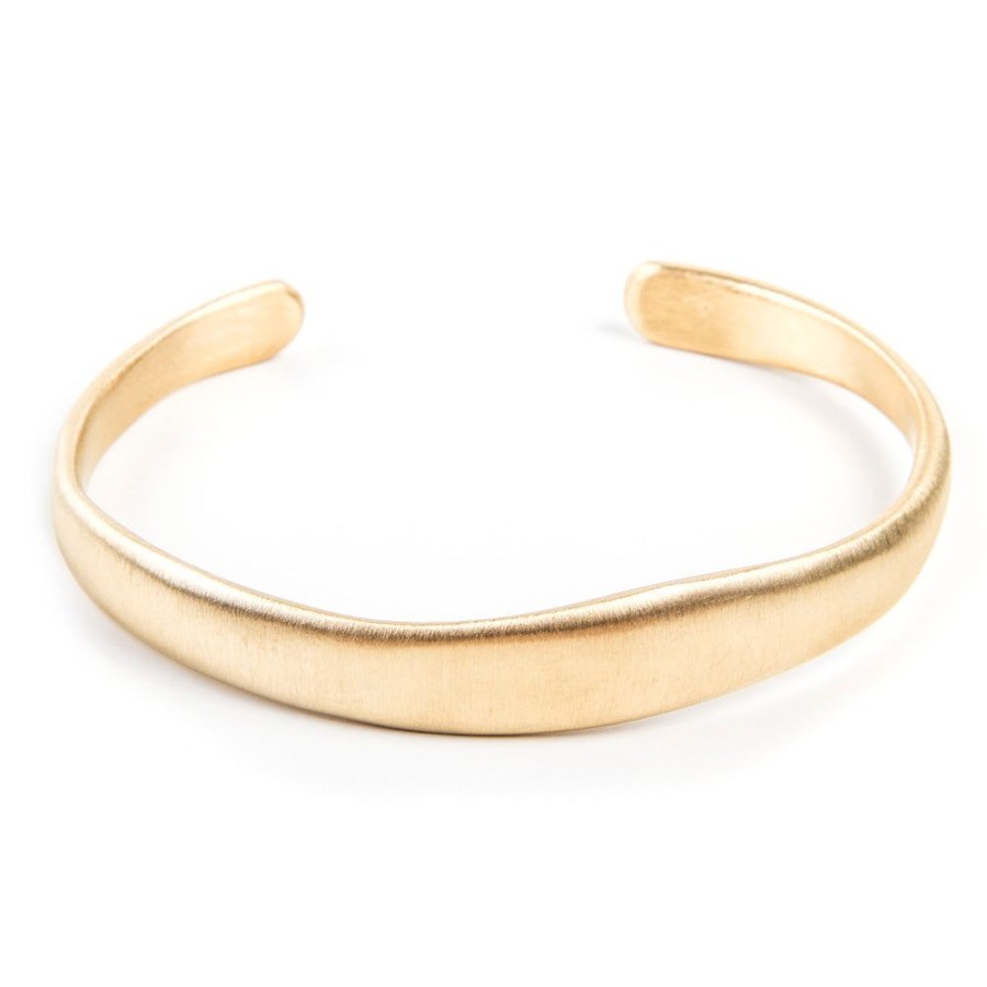 Jewelry FAIRLEY Silver & Gold | Brushed Gold Cuff