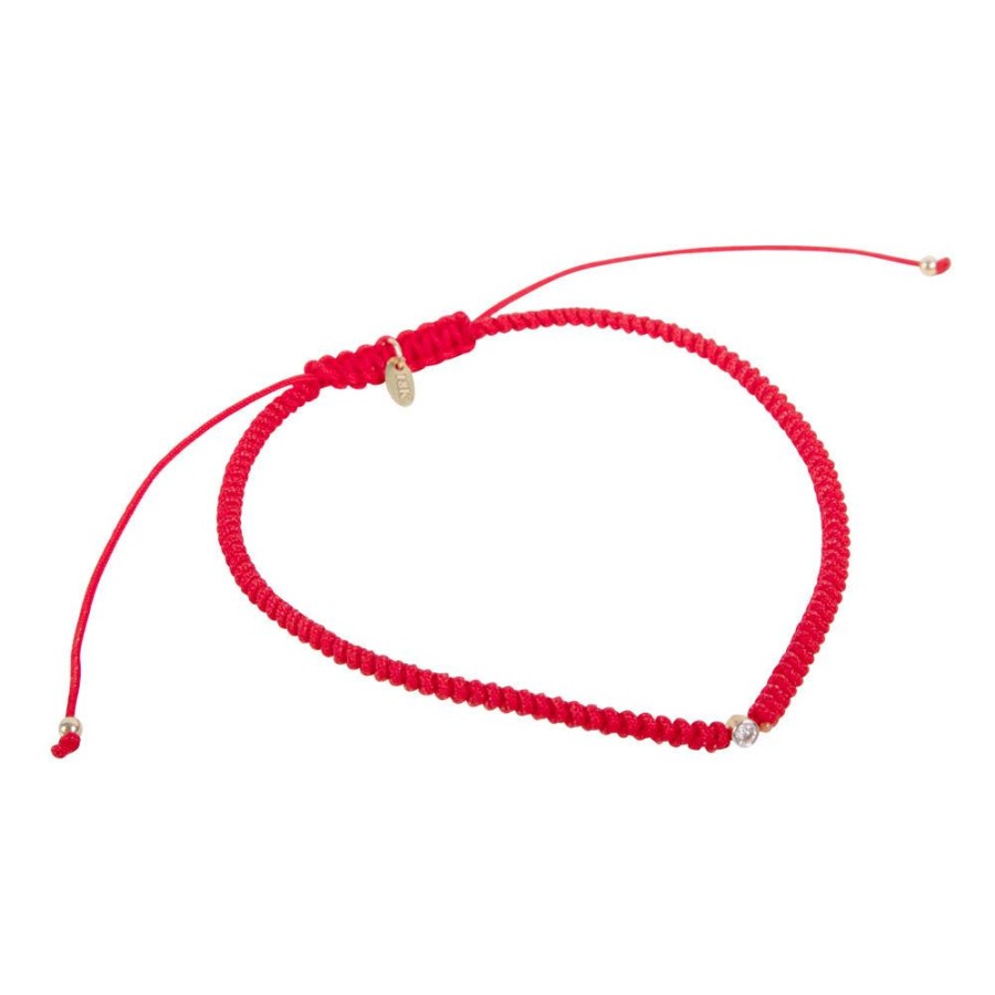 Jewelry FAIRLEY Gemstone | Diamond 18K Gold Friendship Bracelet-Red