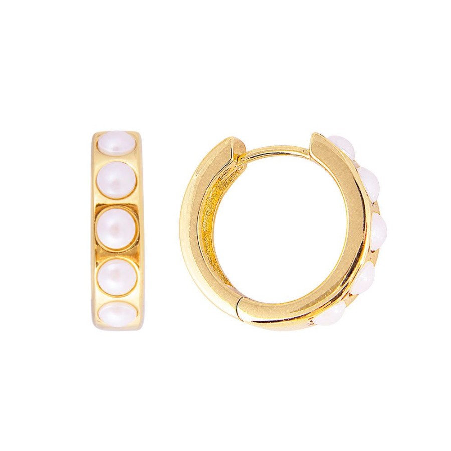 Jewelry FAIRLEY Pearl | Crystal Pearl Midi Hoops