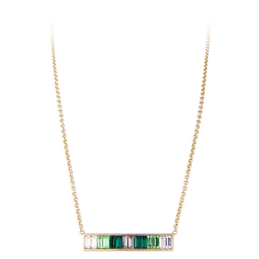 Jewelry FAIRLEY Crystal | Green Ombre Bar Necklace