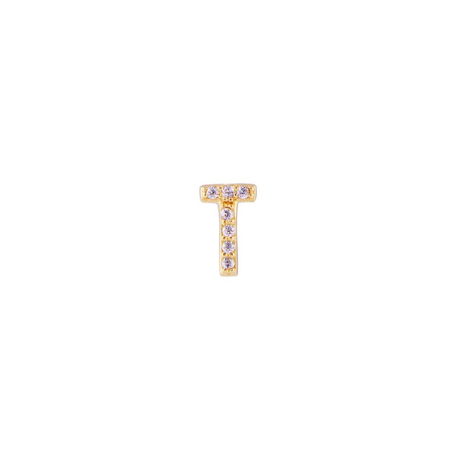 Jewelry FAIRLEY Crystal | Letter Pave Stud-T