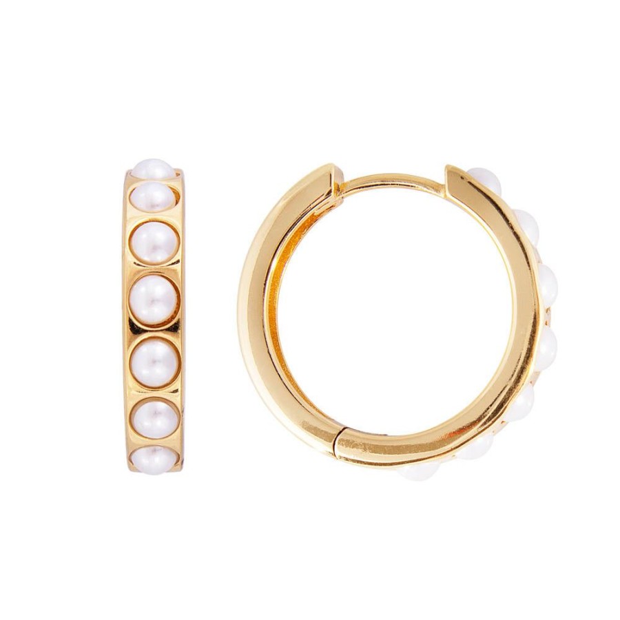 Jewelry FAIRLEY Pearl | Crystal Pearl Maxi Hoops