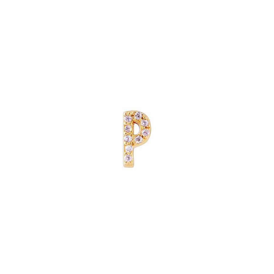 Jewelry FAIRLEY Letter Studs | Letter Pave Stud-P