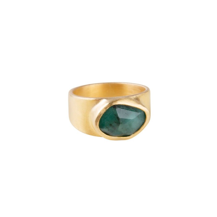 Jewelry FAIRLEY Gemstone | Free-Form Emerald Cocktail Ring