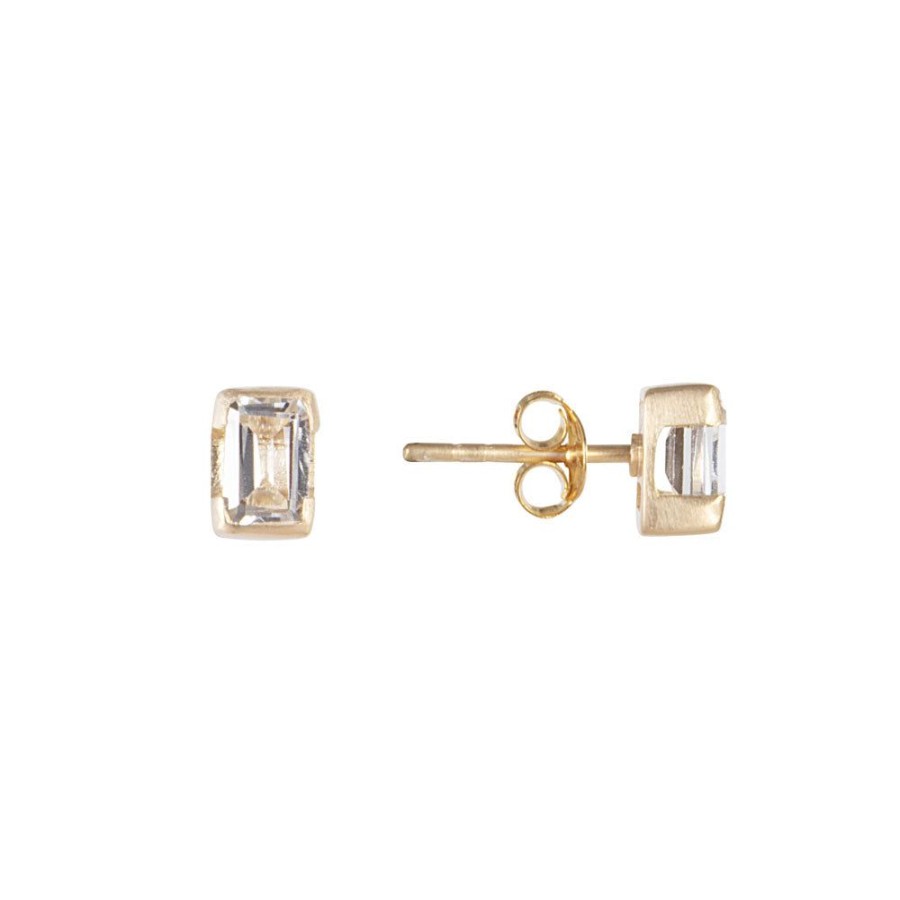 Jewelry FAIRLEY Gemstone | April Birthstone Studs-White Topaz