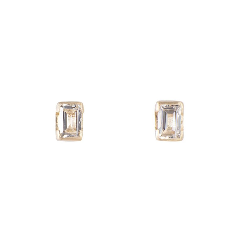 Jewelry FAIRLEY Gemstone | April Birthstone Studs-White Topaz