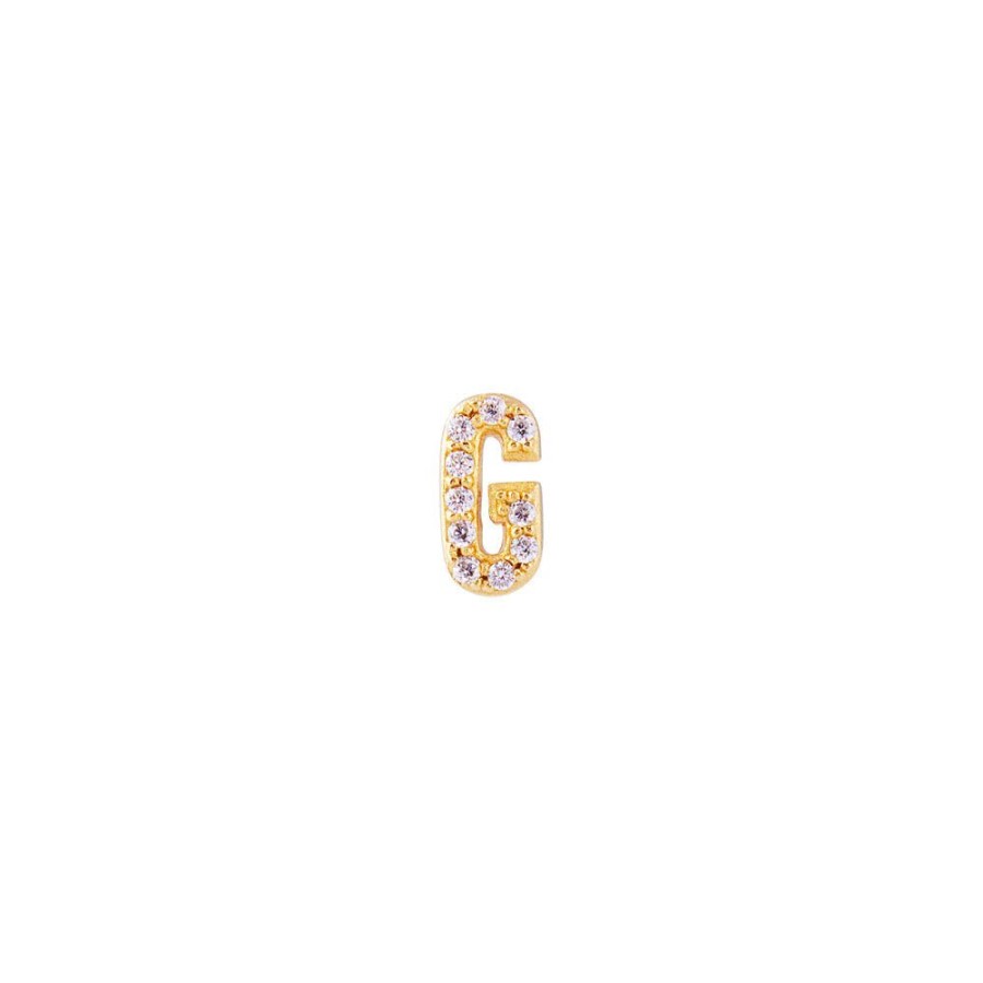 Jewelry FAIRLEY Letter Studs | Letter Pave Stud-G