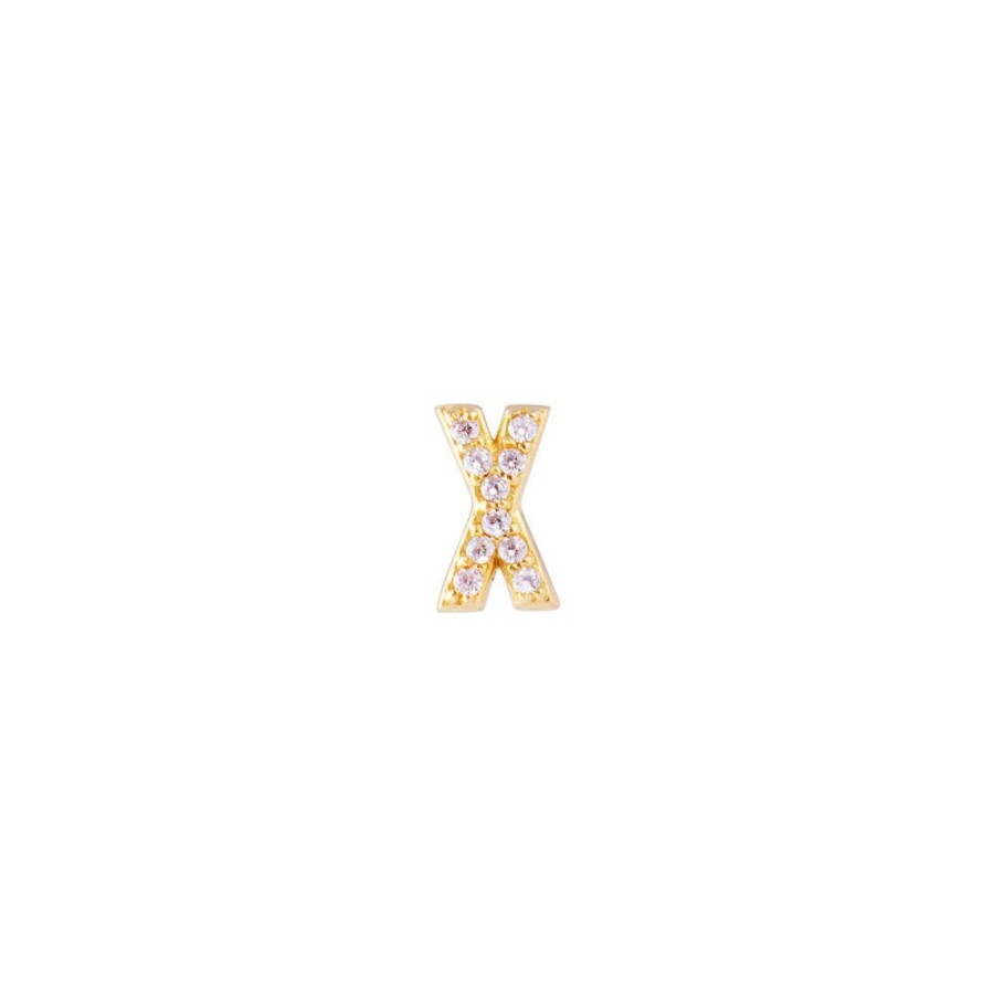 Jewelry FAIRLEY Letter Studs | Letter Pave Stud-X