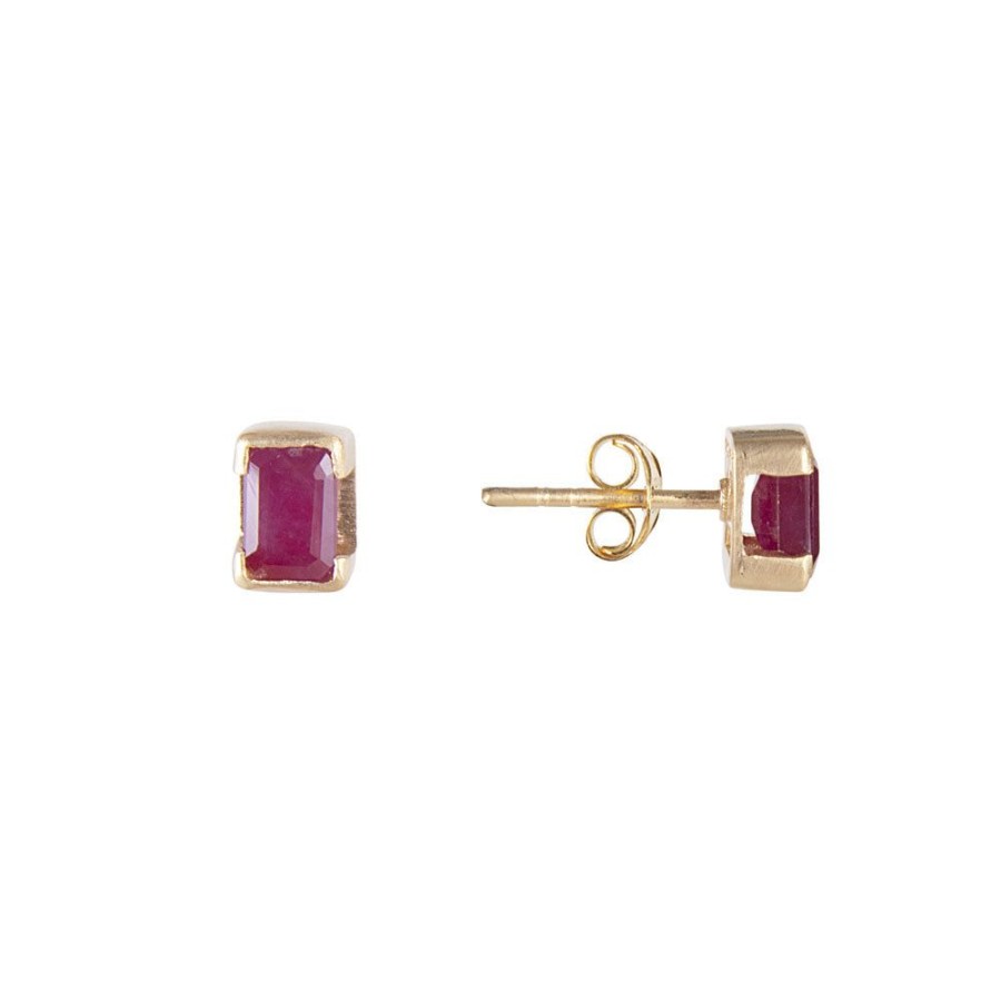 Jewelry FAIRLEY Gemstone | July Birthstone Studs-Ruby