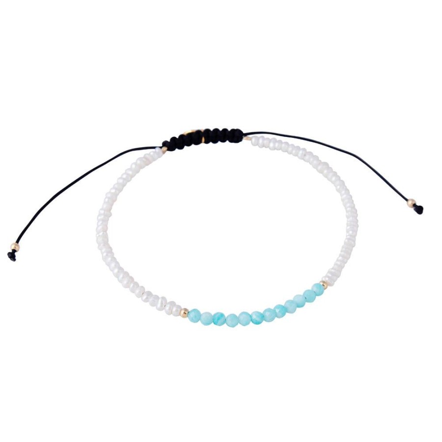 Jewelry FAIRLEY Gemstone | Amazonite Seed Pearl Bracelet