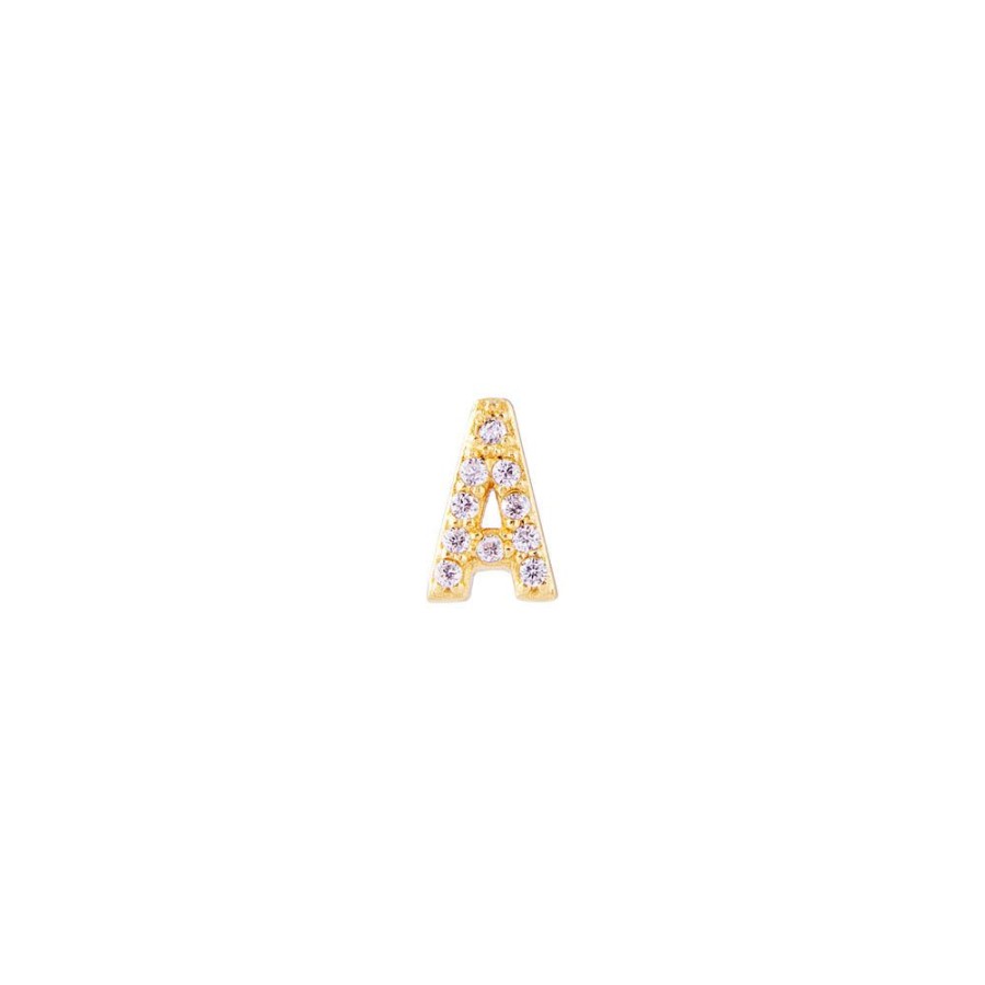 Jewelry FAIRLEY Letter Studs | Letter Pave Stud-A