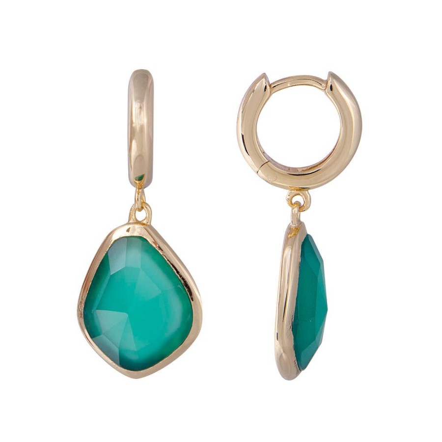 Jewelry FAIRLEY Gemstone | Mini Green Agate Drops