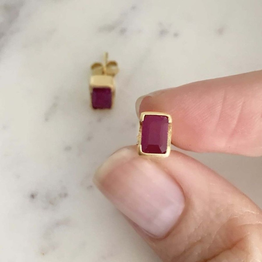 Jewelry FAIRLEY Birthstone Studs | July Birthstone Studs-Ruby