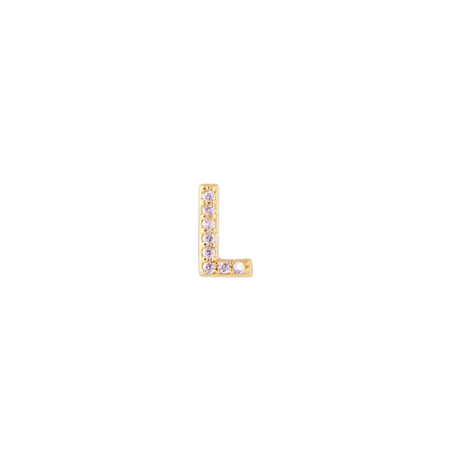 Jewelry FAIRLEY Crystal | Letter Pave Stud-L