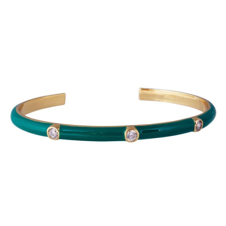 Jewelry FAIRLEY Crystal | Cactus Enamel Cuff