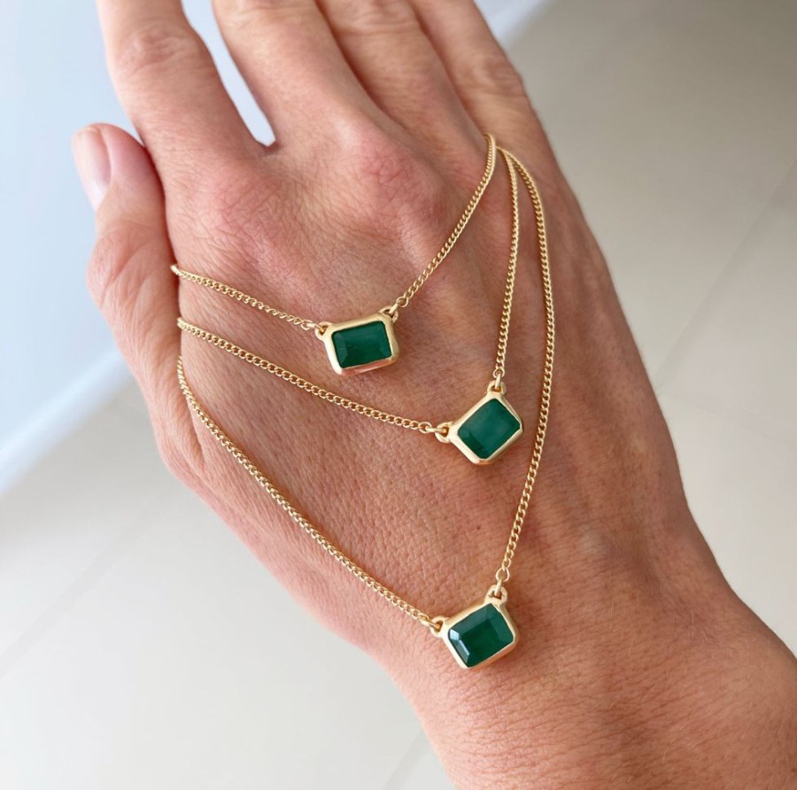 Jewelry FAIRLEY Gemstone | Emerald Deco Necklace