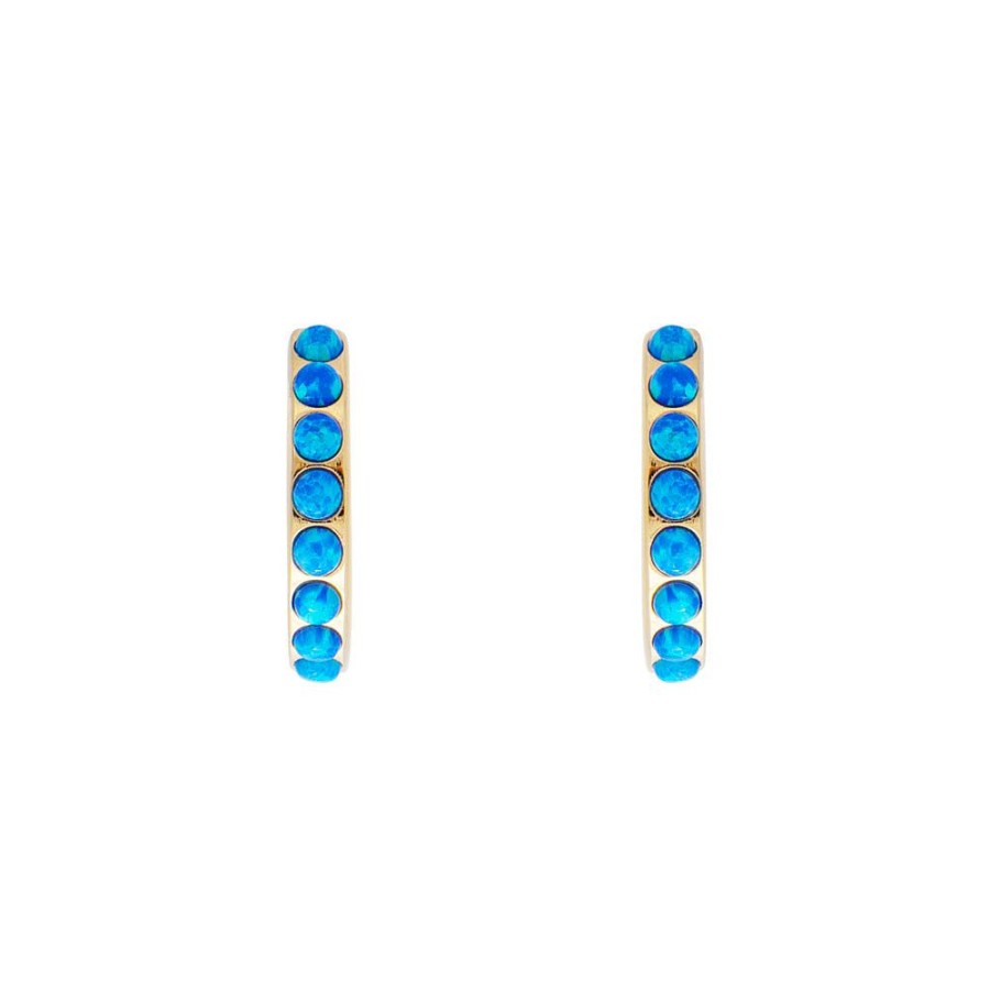 Jewelry FAIRLEY Huggies | Indigo Opal Crystal Midi Hoops