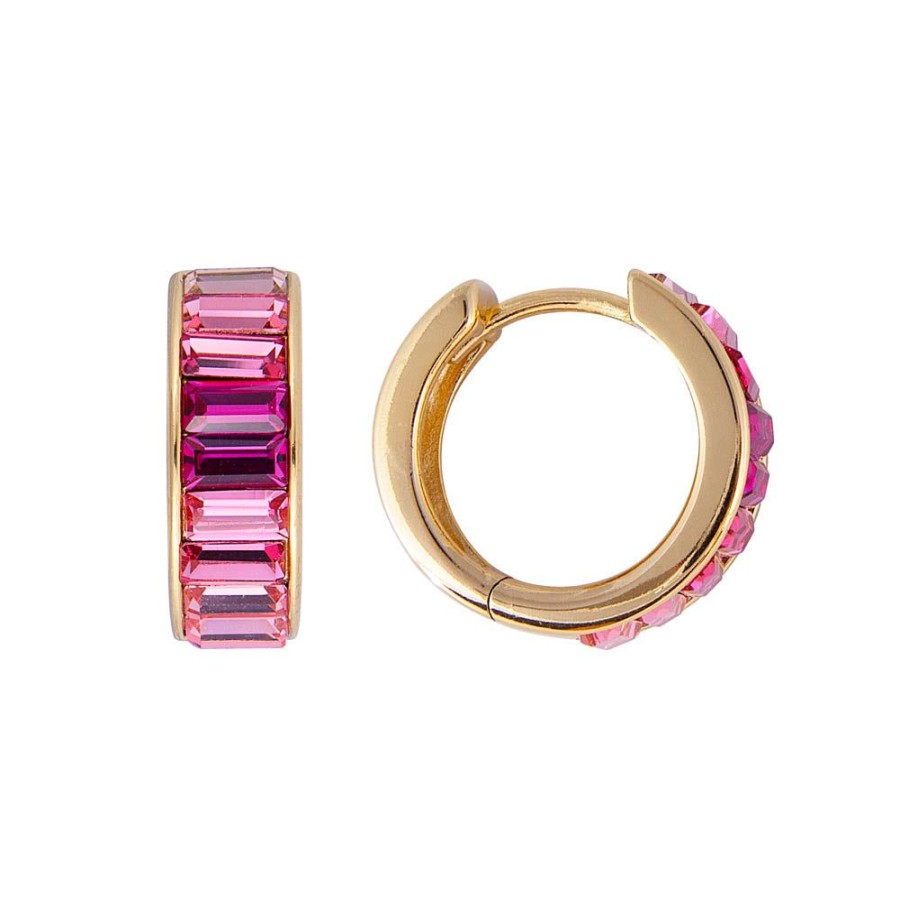 Jewelry FAIRLEY Huggies | Pink Ombre Midi Hoops