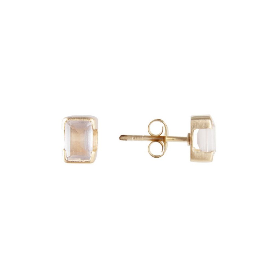 Jewelry FAIRLEY Gemstone | October Birthstone Studs-Rose Quartz