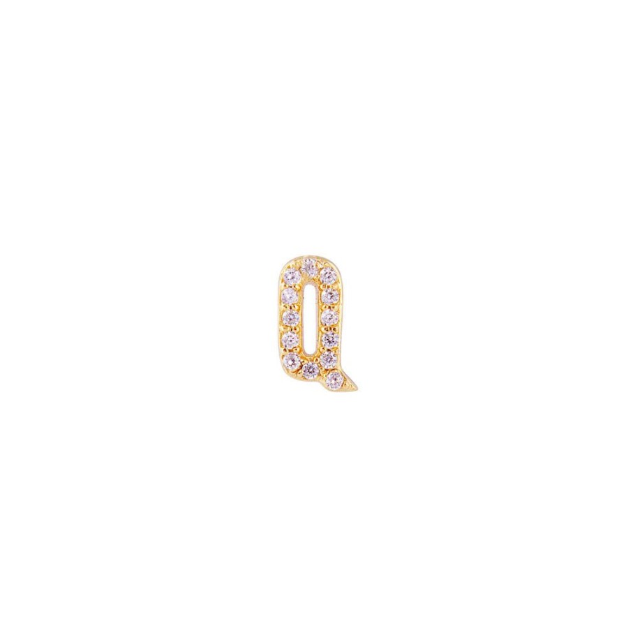 Jewelry FAIRLEY Crystal | Letter Pave Stud-Q