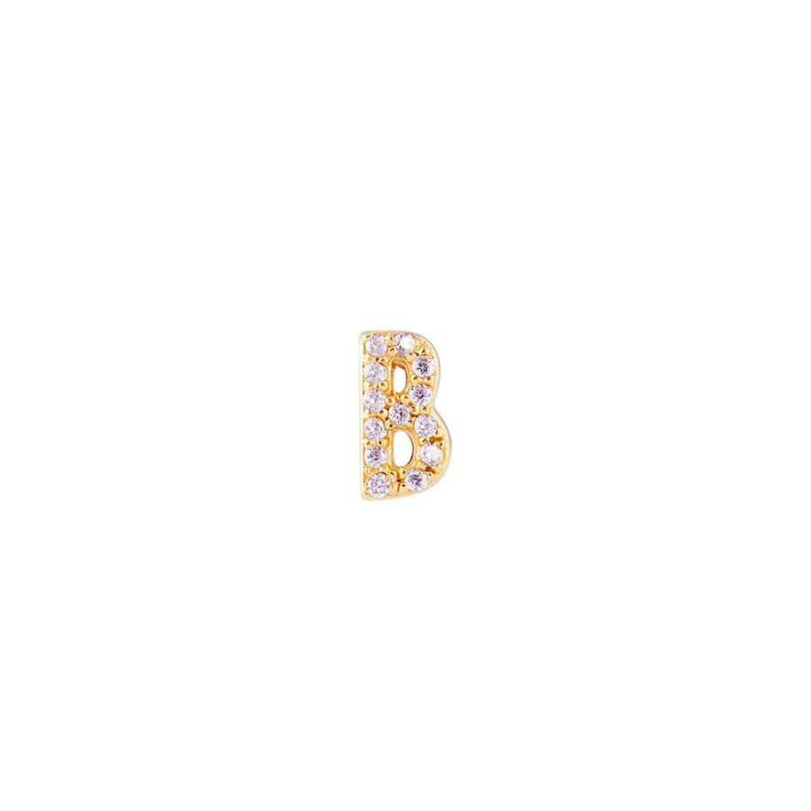 Jewelry FAIRLEY Crystal | Letter Pave Stud-B