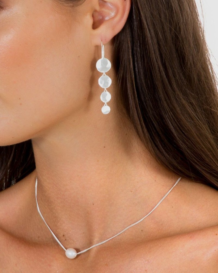 Jewelry FAIRLEY Pearl | Pearl Teardrop Necklace-Silver