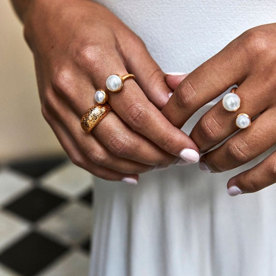 Jewelry FAIRLEY Silver & Gold | Antique Gold Dome Ring