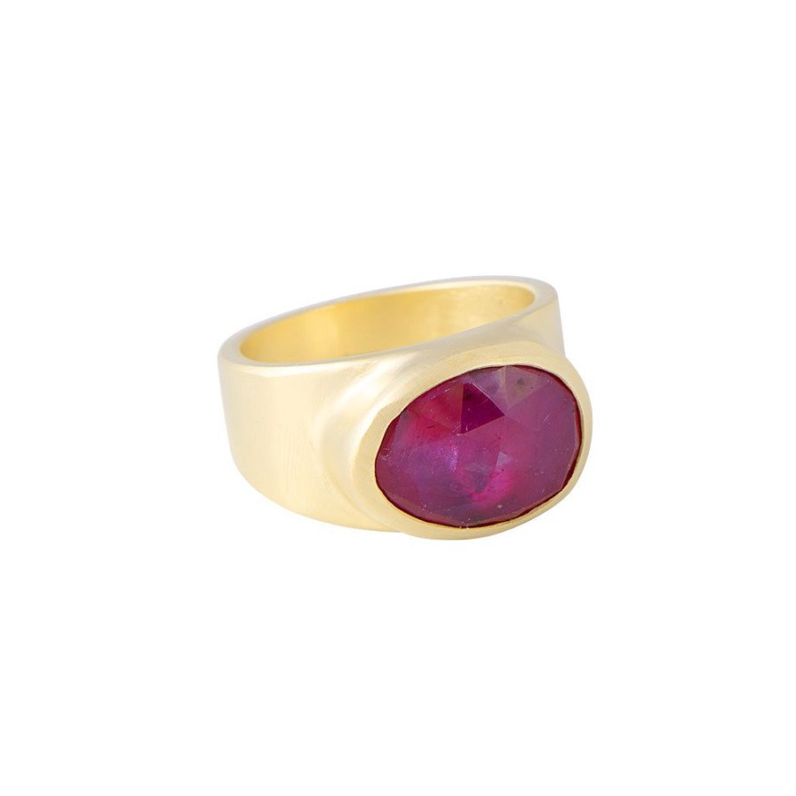 Jewelry FAIRLEY Gemstone | Free-Form Ruby Cocktail Ring