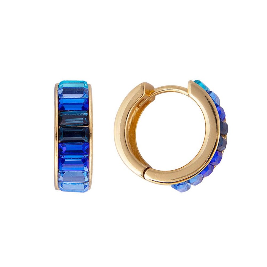 Jewelry FAIRLEY Crystal | Blue Ombre Midi Hoops