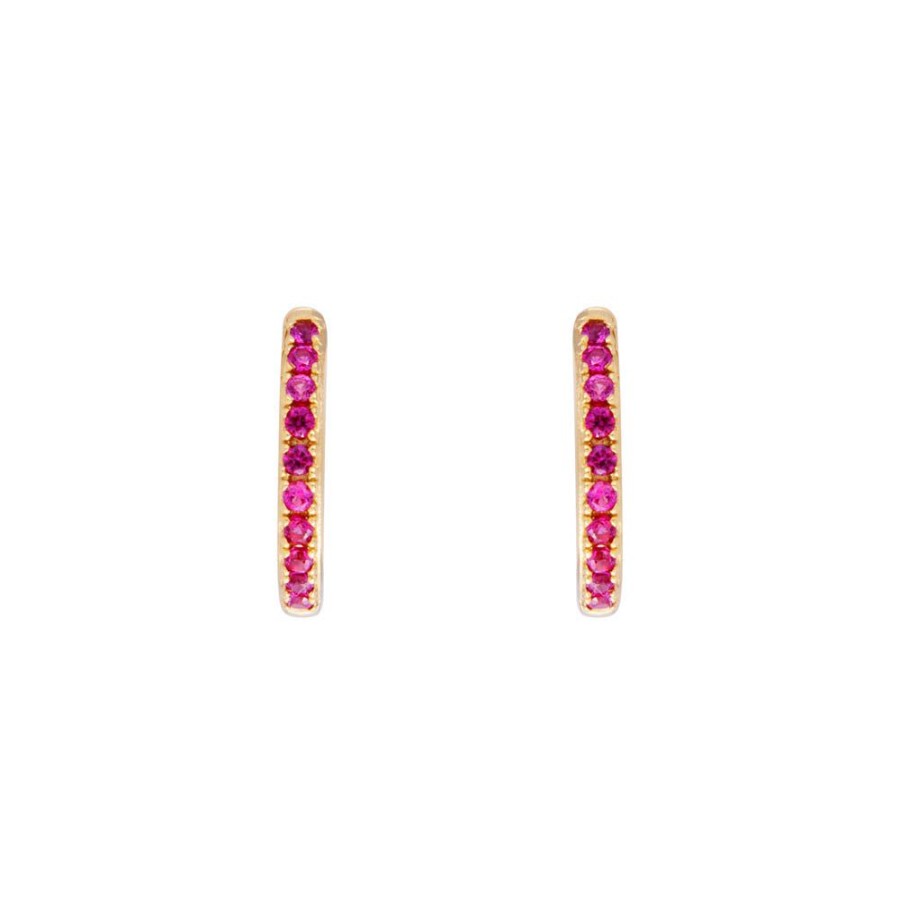 Jewelry FAIRLEY Crystal | Pink Pave Midi Hoops