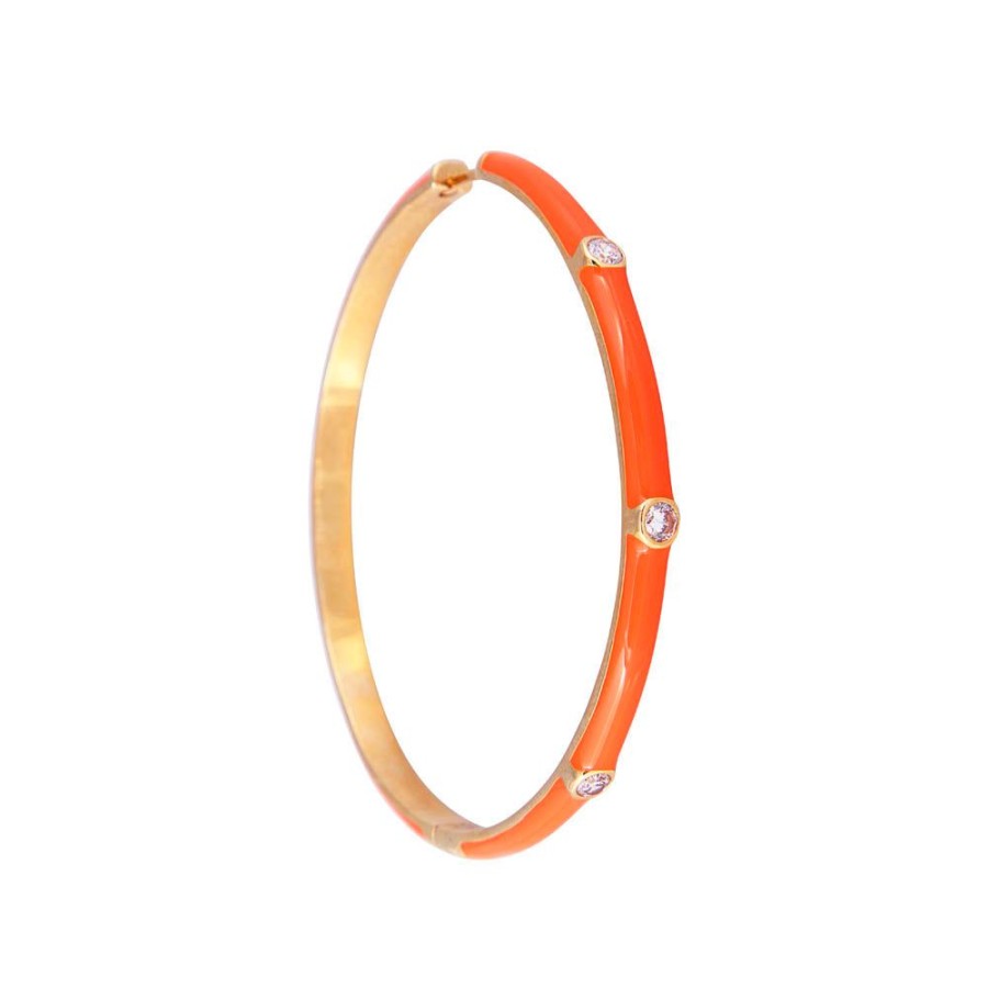 Jewelry FAIRLEY Crystal | Orange Enamel Diva Hoops