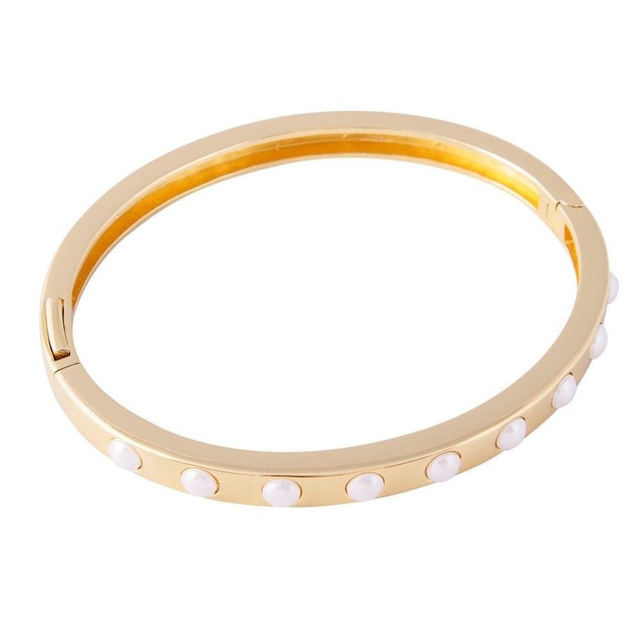 Jewelry FAIRLEY Crystal | Crystal Pearl Bangle