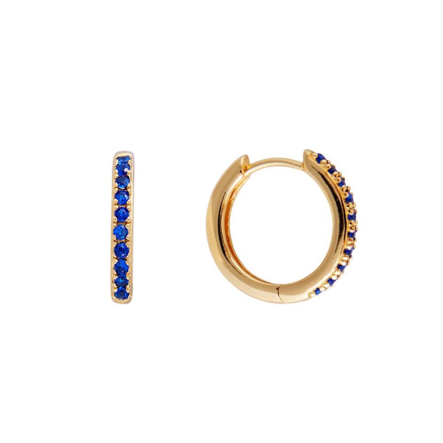 Jewelry FAIRLEY Crystal | Blue Pave Midi Hoops