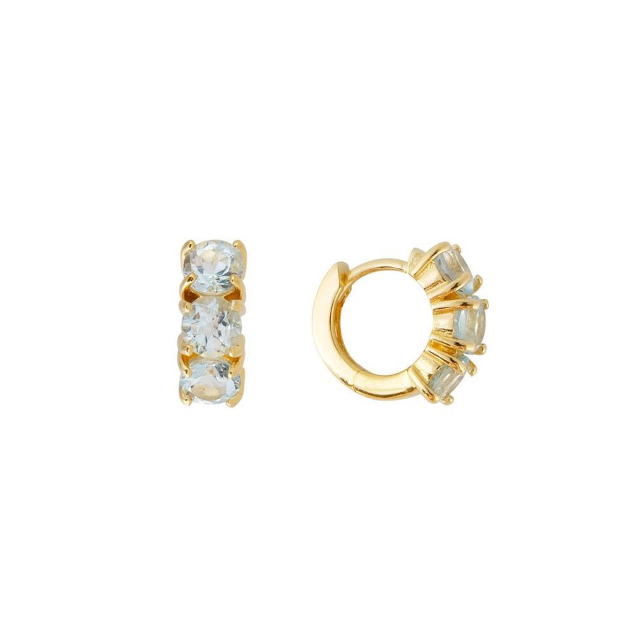 Jewelry FAIRLEY Huggies | Blue Topaz Huggies