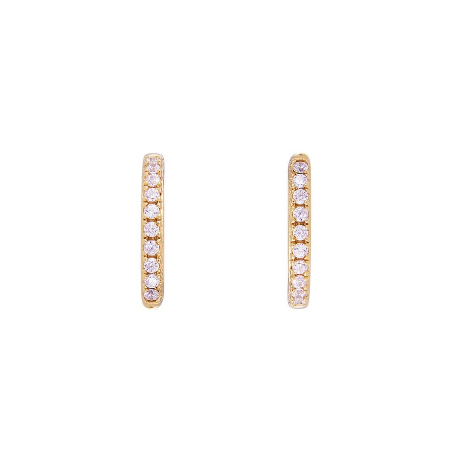 Jewelry FAIRLEY Huggies | White Pave Midi Hoops