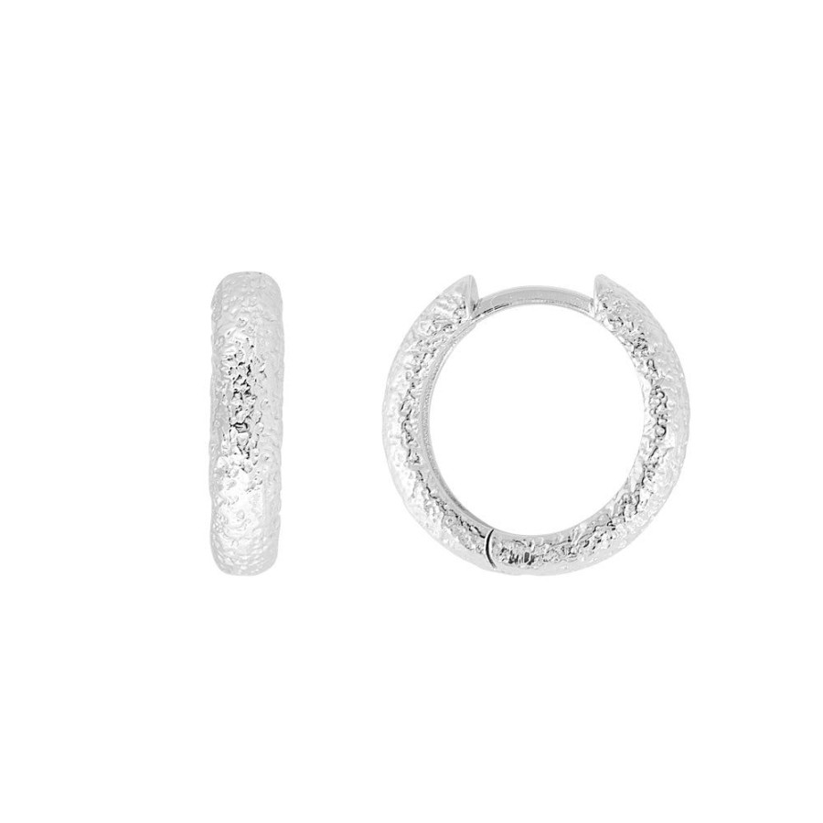 Jewelry FAIRLEY Huggies | Antique Silver Midi Hoops